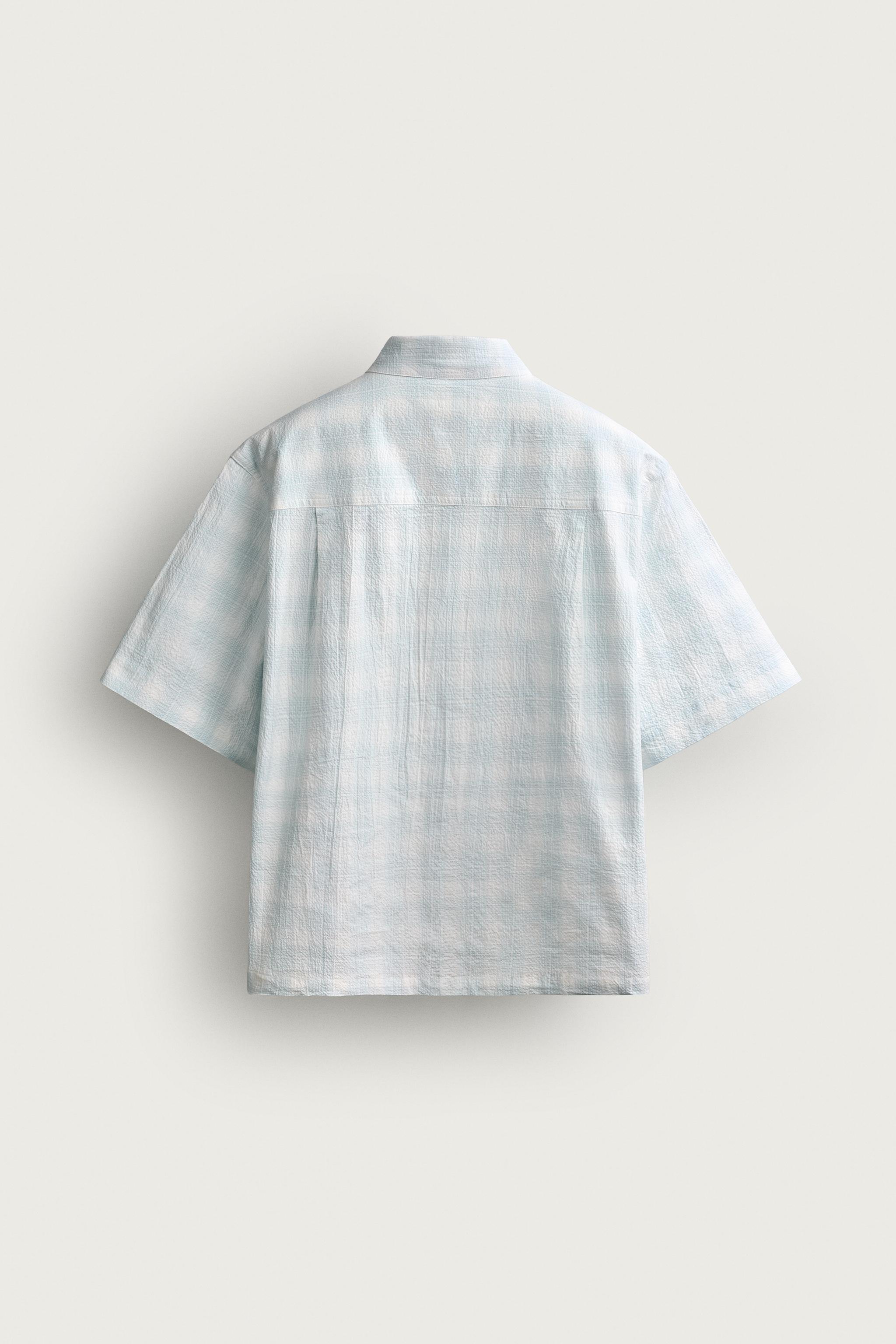 RELAXED FIT PLAID DENIM SHIRT
